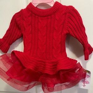 Red sweater dress tutu